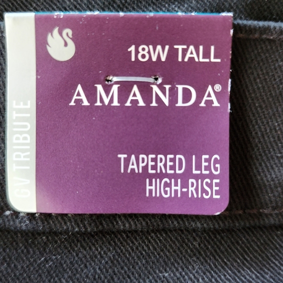 Gloria Vanderbilt Amanda Tapered High-rise Black Jeans 18W Tall NWT - Picture 6 of 6